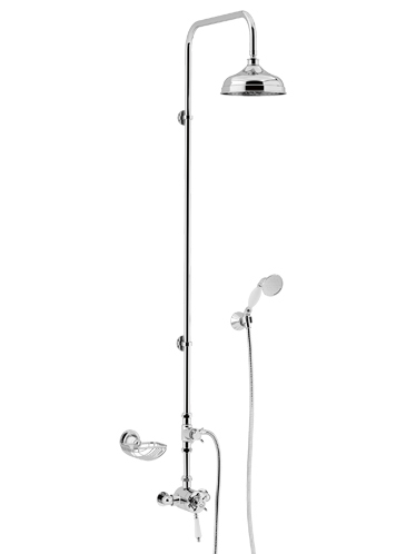 Avenbury Exposed Thermostatic Dual Control Shower Valve with Deluxe Fixed Riser Kit and Diverter to Handset Chrome