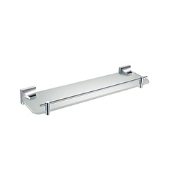 Heritage Chancery Gloss Polished Chrome effect Glass Wall-mounted Bathroom Shelf