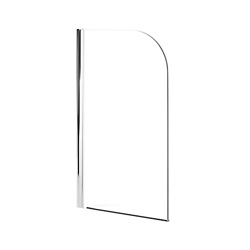 Heritage Bathrooms, B&Q, Corner curved 1 panel Clear Chrome effect frame Bath screen