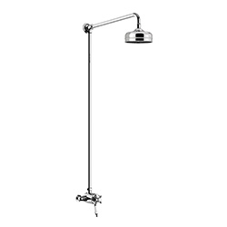 Heritage Highbrook Gloss Chrome effect Single-spray pattern Exposed & Fixed Shower kit