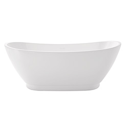Heritage Bathrooms, B&Q, Oxted Gloss White Acrylic Curved Left or right-handed Double ended Bath 