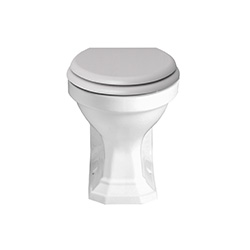 Heritage Bathrooms, B&Q, Upperton White Boxed rim Back to wall Toilet pan with Soft close seat