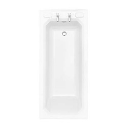 Heritage Bathrooms, B&Q, Winterbourne Gloss White Rectangular Left or right-handed Single ended Bath