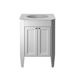 Heritage Bathrooms, B&Q, Winterbourne Matt Mist grey Freestanding Vanity unit & basin set