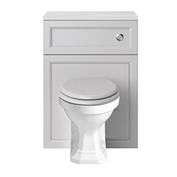 Heritage Bathrooms, B&Q. Winterbourne Mist grey Toilet set