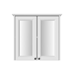 Heritage Bathrooms, B&Q, Winterbourne Satin Mist Grey Double Bathroom Wall cabinet With 2 mirror doors