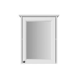 Heritage Bathrooms, B&Q, Winterbourne Satin Mist Grey Single Bathroom Wall cabinet With Mirrored door