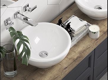 Caversham Graphite Wall Hung Vanity Units with Chiswick Vessel Basins
