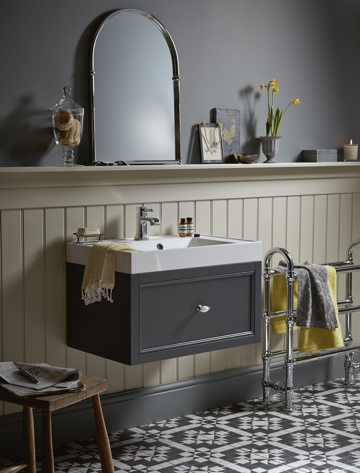 Caversham Wall Hung Vanity Unit in Graphite
