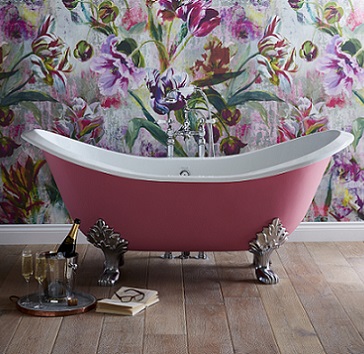 Devon Cast Iron Bath in PInk