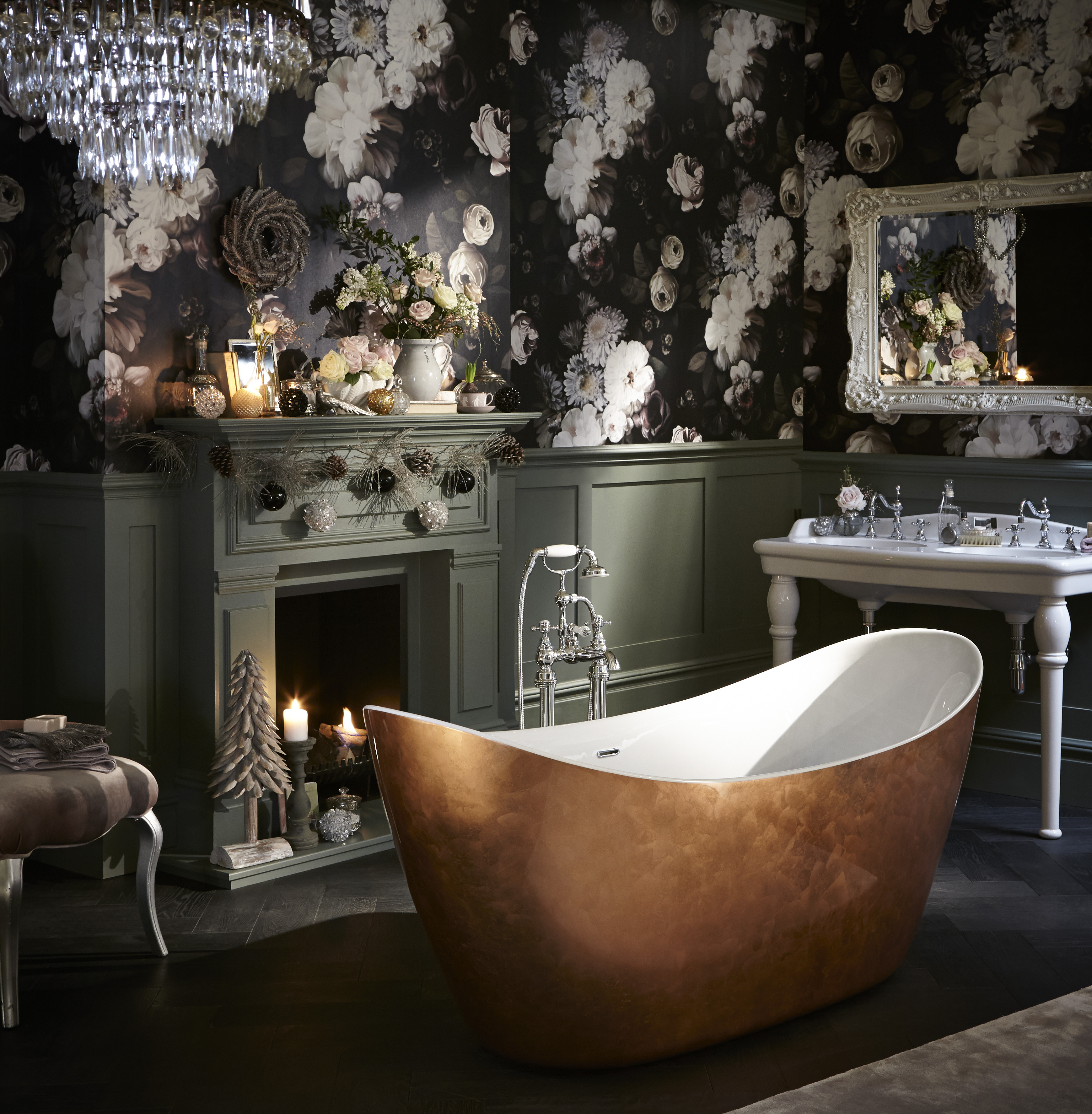 Hylton Copper Bath and Victoria Double Console