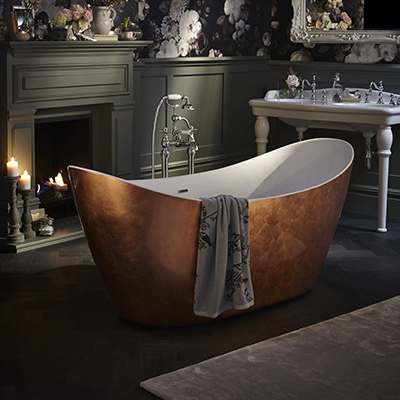 Hylton Metallic Effect Acrylic Bath in Copper