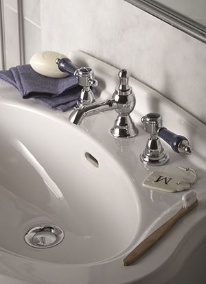 Glastonbury midnight blue bathroom tap