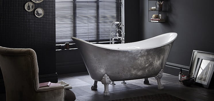 Lyddington Metallic Effect Acrylic Bath in Steel