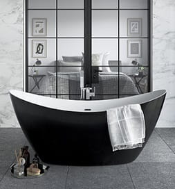 Osterley Bath and Clifton Heated Towel Rail in black
