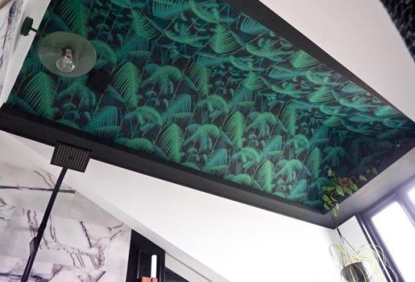 Wallpaper on the ceiling