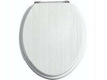 Toilet Seat Chrome Hinge White Ash