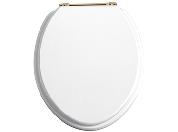 Toilet Seat Vintage Gold Hinges White Gloss