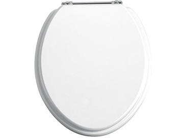 Toilet Seat Chrome Hinges White Gloss