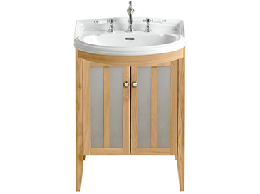 Hidcote Bowfront Medium Vanity Unit Oak