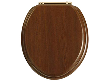 Toilet Seat Vintage Gold Hinge Walnut