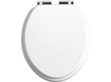 Toilet Seat Soft Close Chrome Hinges White Gloss