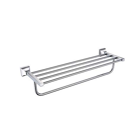 Chancery Double Bathroom Towel Shelf Chrome