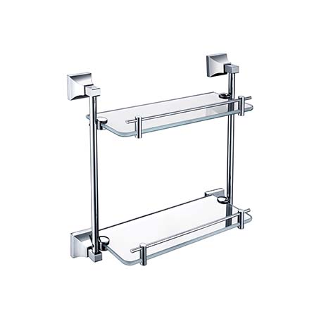 Chancery Double Glass Shelf Chrome