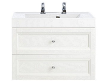 Caversham WH Vanity Unit 2 Drawer White Ash