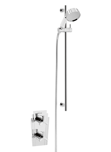 Gracechurch Recessed Thermostatic Dual Control Shower Valve with Deluxe Flexible Riser Kit Chrome