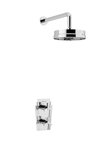 Gracechurch Recessed Thermostatic Dual Control Shower Valve with Deluxe Fixed Head Kit Chrome