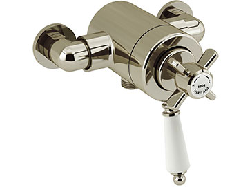 Dawlish Exposed Shower Valve with Bottom Outlet Connection Vintage Gold