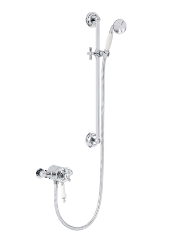Hartlebury Exposed Thermostatic Dual Control Shower Valve with Premium Flexible Riser Kit Chrome