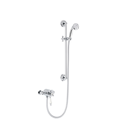 Hartlebury Exposed Thermostatic Dual Control Shower Valve with Premium Flexible Riser Kit Chrome