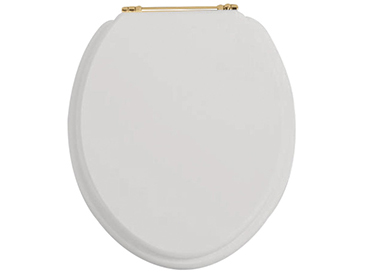 Toilet Seat Vintage Gold Hinge Dove Grey