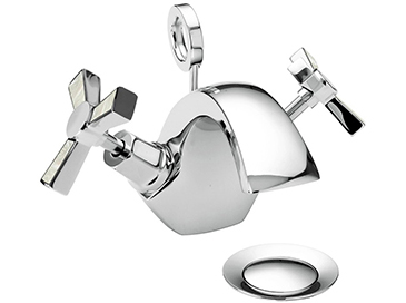 Gracechurch One Taphole Basin Mixer Chrome & Mother of Pearl