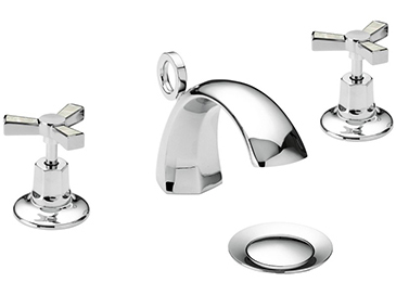 Gracechurch 3 Taphole Basin Mixer Chrome & Mother of Pearl