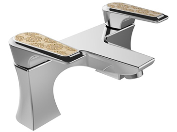 Lymington Bath Filler Chrome with Gold Inlay