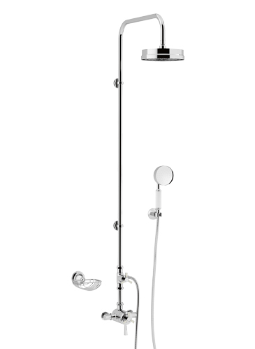 Gracechurch Exposed Thermostatic Dual Control Shower Valve with Deluxe Fixed Riser Kit and Diverter to Handset Chrome