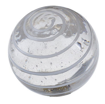 Glass Spiral Door Knob Clear/White