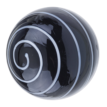 Glass Spiral Door Knob Black/White