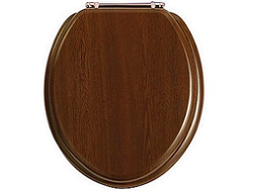 Toilet Seat Rose Gold Hinge Walnut