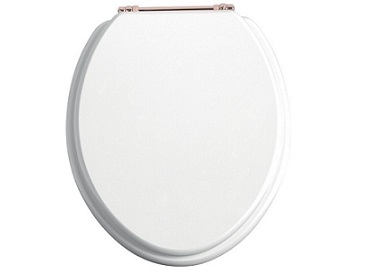 Toilet Seat Rose Gold Hinge White Gloss