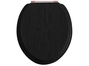 Toilet Seat Rose Gold Hinge Black