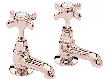 Dawlish Short Nose Basin Taps Rose Gold