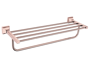 Chancery Double Bathroom Towel Shelf Rose Gold