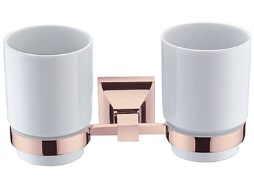 Chancery Double Tumbler & Holder Rose Gold