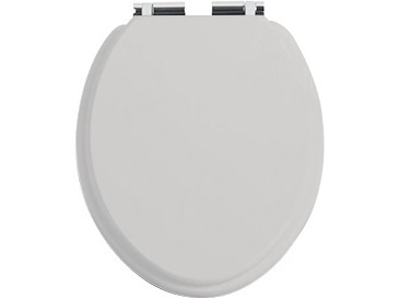 Toilet Seat Soft Close Chrome Hinge Dove Grey