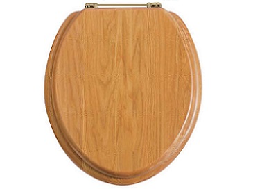 Toilet Seat Vintage Gold Hinge Oak