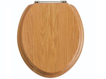 Toilet Seat Chrome Hinge Oak
